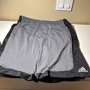 Adidas Gray and Black Athletic Shorts